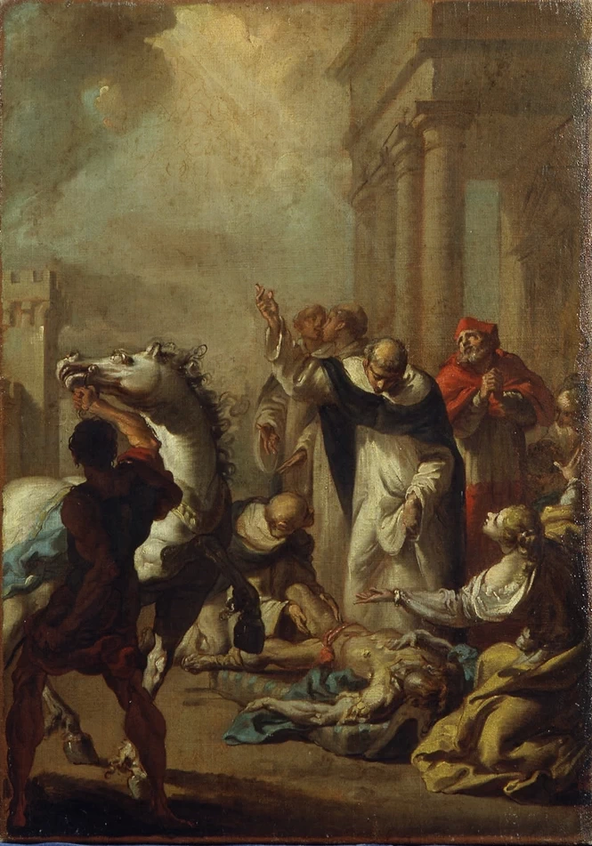 San Domenico resuscita Napoleone Orsini - Collezione Sacrati Strozzi, Ferrara